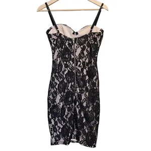 Revamped -1206 NWT‎ Lined Lace Black Dress Medium thumbnail 2