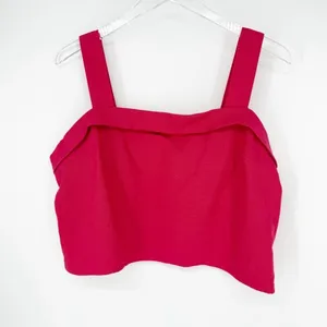 NWT Abercrombie & Fitch Linen Blend Tank Top Women's Size XL Pink Coastal‎ Chic thumbnail 2