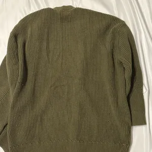 MANGO cotton knit cardigan in dark green thumbnail 6