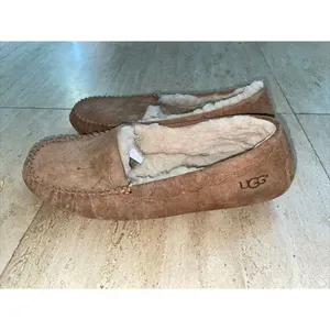 UGG‎ Australia Women Chestnut Brown 1016476 Suede Sheepskin Slippers Loafer Sz 8 thumbnail 4