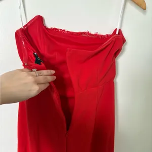 Lulus Memorably Iconic Red Strapless Lace Bustier Maxi Dress Size Small Formal thumbnail 10