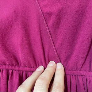 Lulus Pink Magenta Long Sleeve Maxi Formal Bridesmaid Dress Womens XS Faux Wrap thumbnail 10