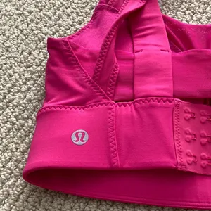 NEW LULULEMON Oxygen Bra Long Line Raspberry Pink Size 4 High Support Mesh NWOT thumbnail 9