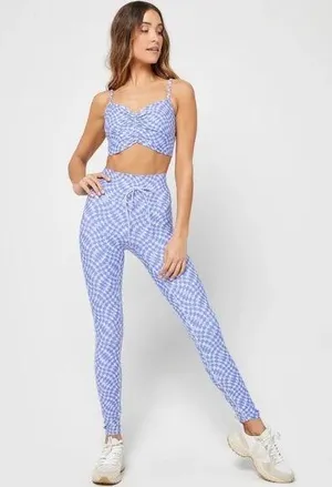 L*Space Blue and White Checkered Leggings thumbnail 1