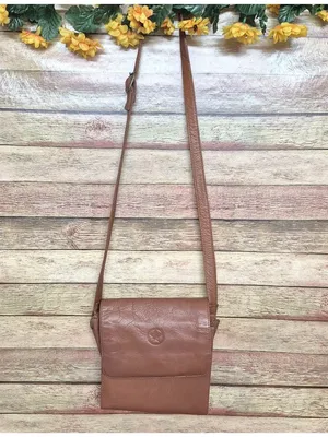 Brown Genuine Leather Crossbody Organizer Purse Bag TEXAS Star Adjustable Strap thumbnail 3