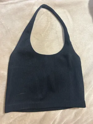 Cotton On Black Halter Top Ruched🖤 thumbnail 1