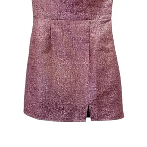 NWT Lulus Pink Metallic Jacquard One Shoulder Mini Dress Sz Small Bodycon Party thumbnail 8