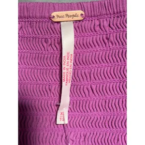 Free‎ People Spring Bud Mini Dress Magenta Purple Smocked Back OB2058172 XL thumbnail 4