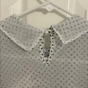 Anthropologie Maeve Short Sleeve Bow Collared Sheer Swing Blouse NWT Size XS thumbnail 10