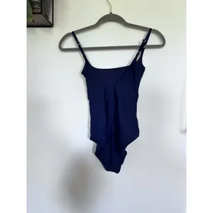 NWOT Quince Deep Navy Blue Italian Cut Out One-Piece Swimsuit Size XS thumbnail 4