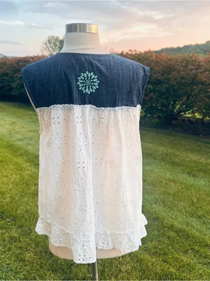 THML Sleeveless Boho White Eyelet Top thumbnail 11