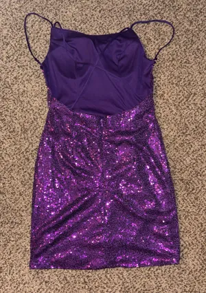 Amazon Sparkly Mini Dress Purple Size 4 thumbnail 2