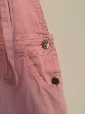 Lucy & Yak Dungaree Shorts Women’s XS Light Pink Organic Cotton Bib Overalls thumbnail 5