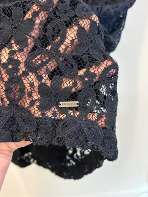 Hollister Navy Blue Lace Mini Dress Size Small Open Back Bodycon thumbnail 6