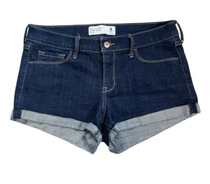 Abercrombie & Fitch Low Rise Short dark wash denim thumbnail 1
