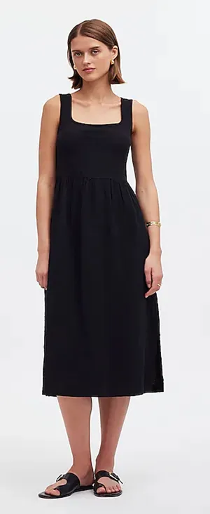 Madewell Minimalist Old Money Knit Tank Midi Dress Black XS NWT thumbnail 1