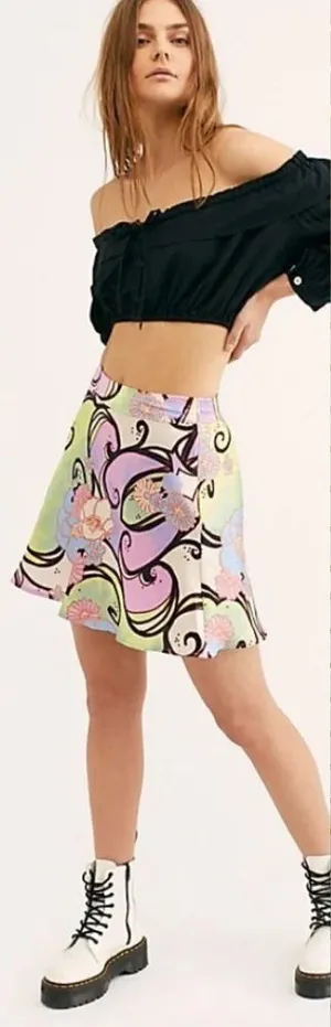 Free People Phoebe Printed‎ Mini Skirt thumbnail 1