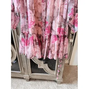 Alex Marie Floral Ruffle Mini Dress Womens‎ Pink Size 6 thumbnail 5