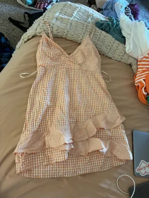 Honey Belle Orange and White Mini Dress thumbnail 2