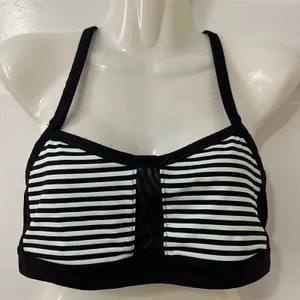 Lululemon‎ Pump It Up Sz 8 Striped Mesh Sides Racerback Sports Bra No Pads thumbnail 1