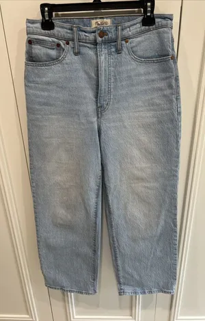 Madewell The Perfect Vintage Wide Leg Crop Jeans Light Blue Denim‎ thumbnail 1