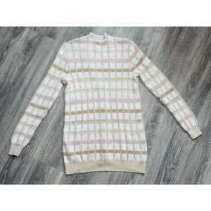 Ann Taylor Plaid Boyfriend Button Front Cardigan in Cream Small thumbnail 10