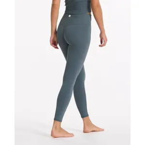 Vuori Studio Pocket Leggings Slate Blue Ribbed High Rise Yoga Pants Size S thumbnail 4