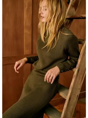 💕SEZANE💕 Ribbed Knit Set: Sami Jumper (Medium) + Naelle Skirt (Large) Green thumbnail 9