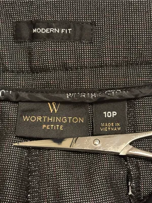 Worthington Petites women’s 10P charcoal Gray Wide Leg Trousers Dress Pants thumbnail 3