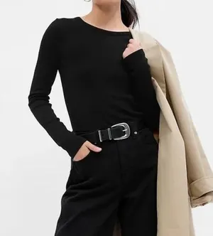 Gap Ribbed Crew Neck Shirt L thumbnail 1