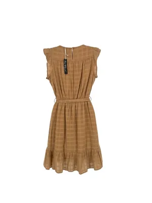 Velvet Heart Cottage Boho Tabatha Dress Ruffled Belted Tan Oat Size XS NWT thumbnail 8
