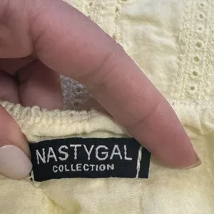 Nasty‎ Gal Womens Yellow Casual Eyelet Skirt Size 10 or Medium Italy Cotton thumbnail 4