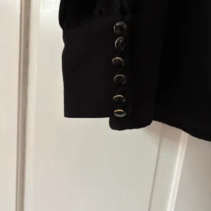 Sézane Bénédicte Blouse Black FR 34 US 2 Small‎ Boho Balloon Sleeve Crepe Top thumbnail 8