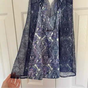 Victoria’s Secret Deep V Satin Lace Paisley Print Slip Dress Intimates Sz Medium thumbnail 10