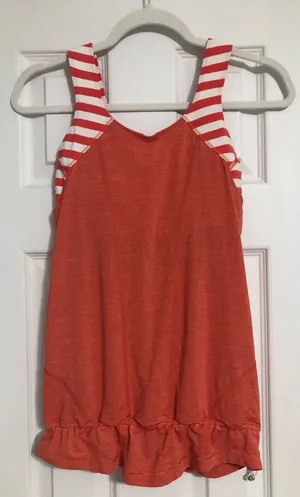 Lululemon drawstring‎ striped built in bra tank top women’s small thumbnail 1