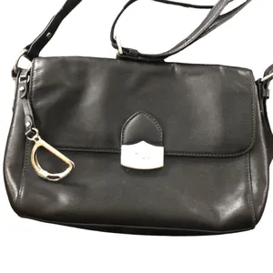 VTG Lauren Ralph Lauren Black Crossbody Shoulder Bag Leather Inner Pockets 10X8 thumbnail 2