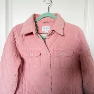 Vtg Y2K Sonoma Womens Pink Quilted Corduroy Bomber Jacket Small Utility 00s thumbnail 2