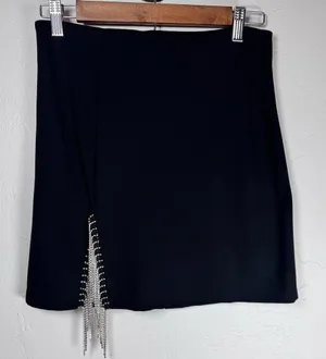 SHEIN Bae Black Mini‎ Skirt With Rhinestones Size Medium thumbnail 1