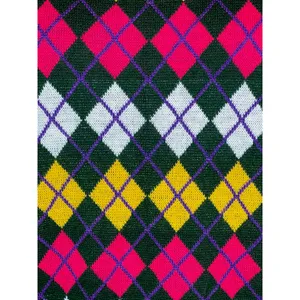 sweater Argyle green pink purple yellow white thumbnail 3