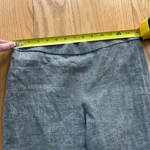 Theory Women's Size‎ 4 Eco Sharkskin Linen Blend Pull On Pants Gray Cropped thumbnail 6