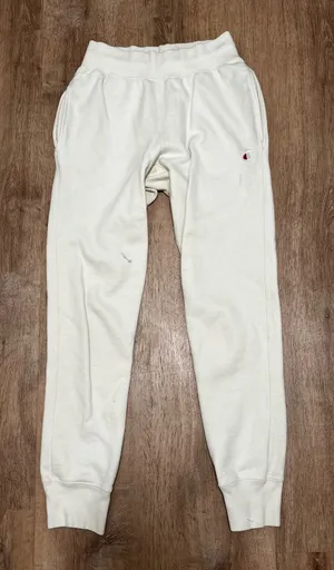 Champion | Women's Reverse Weave Cream Off White Jogger Sweatpants, Size S thumbnail 1
