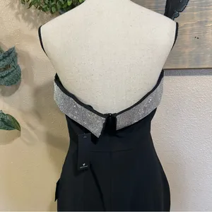 NWT Lulus Unbelievable Sparkle Black Rhinestone Strapless Mini Dress thumbnail 5