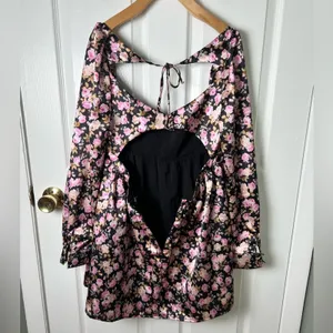 For Love And Lemons Floral Kate Long Sleeve Mini Dress M thumbnail 9