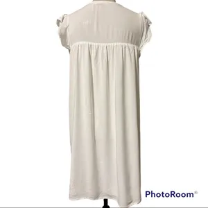 ANDREE by Unit womens SM Ivory White Embroidered dress vneck short sleeve lined thumbnail 5
