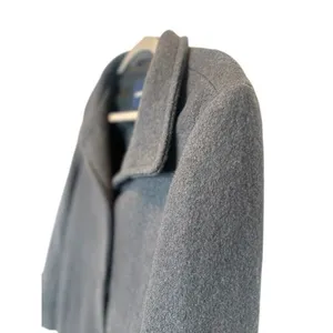 Lands' End Button Up Coat Jacket Womens Size‎ 10 Grey Wool Blend Peacoat Office thumbnail 4
