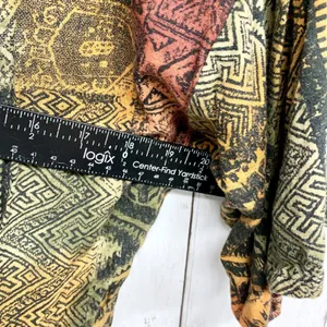 Vintage Patterns Shirt Women Large Geo Print Short Sleeve Button Down Blouse Y2K thumbnail 5