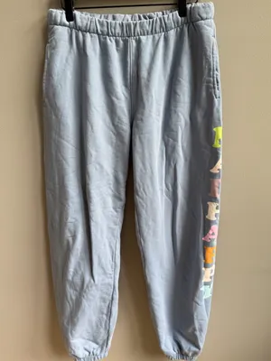 Madhappy Pastels French Terry Cotton Sweatpants Joggers High Rise Frost Blue L thumbnail 4