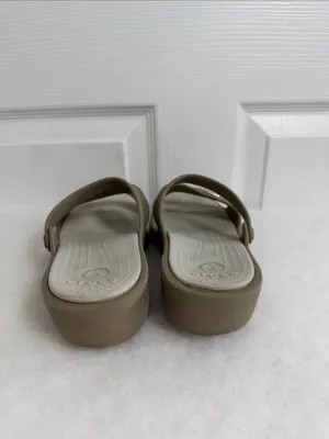 Women's Crocs Swiftwater Beige Slip On Size 8 thumbnail 3