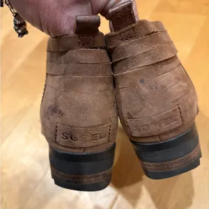 Sorel leather zip ankle boot bootie brown sz 7.5 thumbnail 4