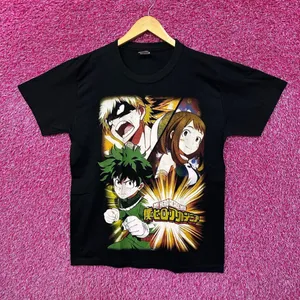 My Hero Academia Midoriya Uraraka Bakugo Anime Tee L thumbnail 1
